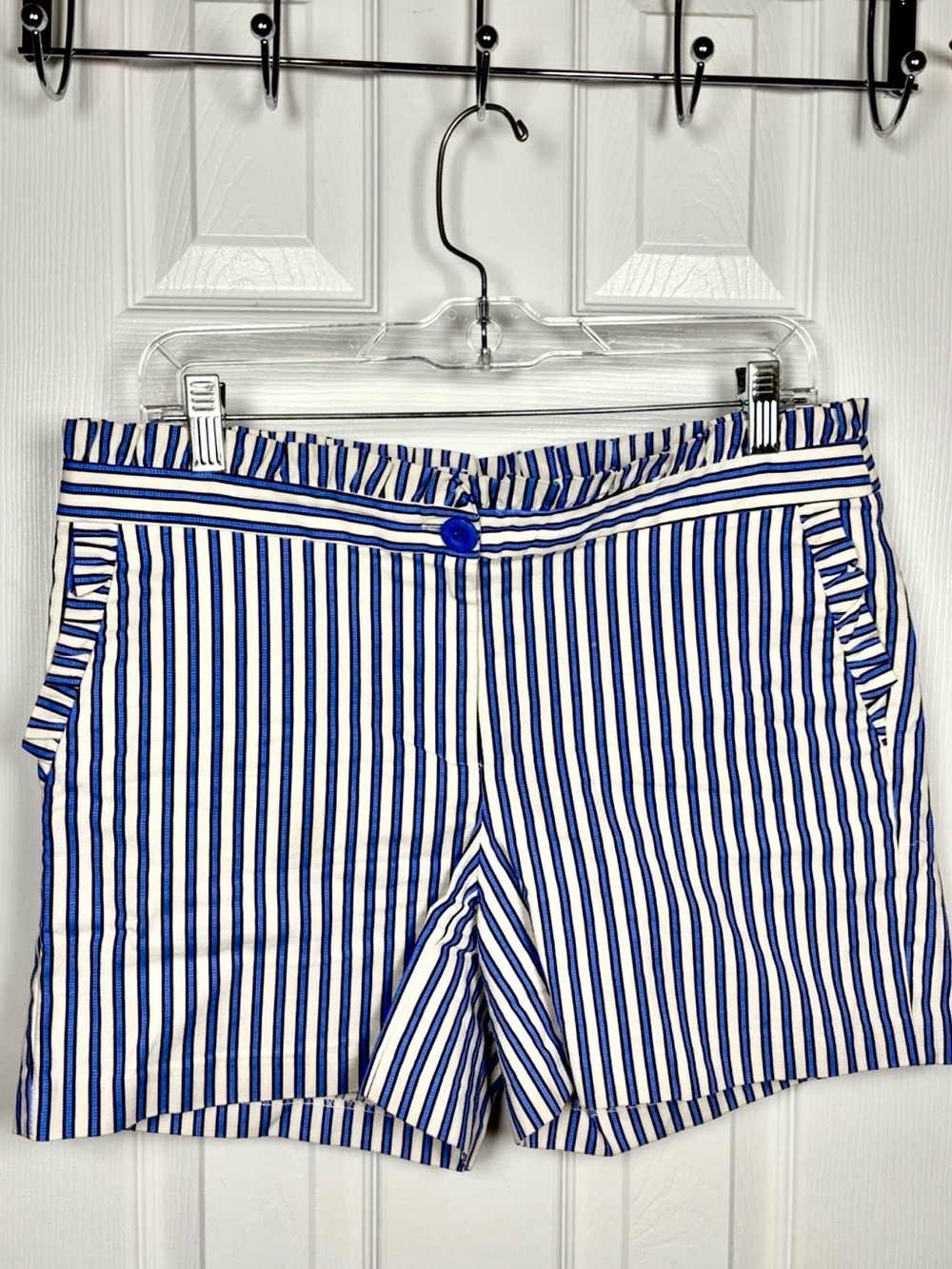 JADE by Melody Tam Striped Ruffle Trimmed Shorts Size 8